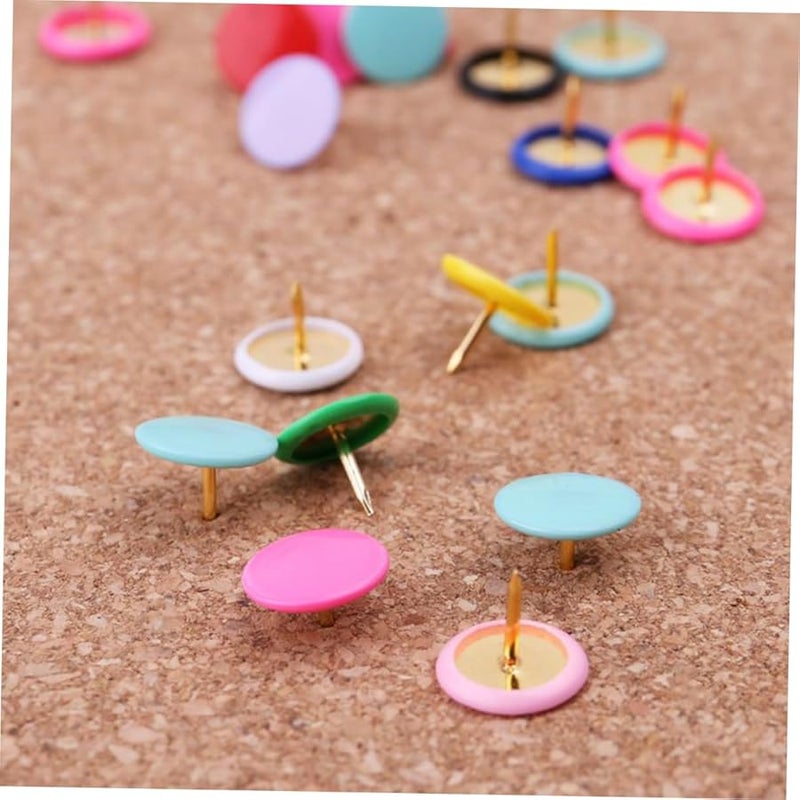 VILLCASE 300pcs Colorful Plastic Push Pins Flat Drawing Pins for Bulletin Board - Image 5